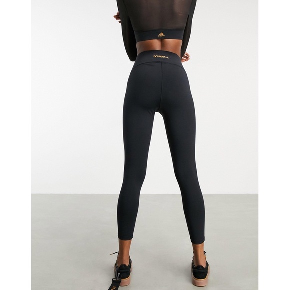 ADIDAS X IVY PARK Beyoncé Sheer Mesh Panel Leggings Black Small XS - Picture 4 of 7